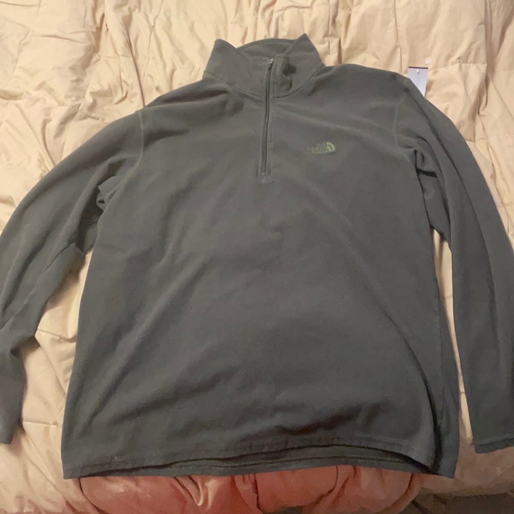 The North Face half zip pullover fleece.  Army green.  Men’s size Large.